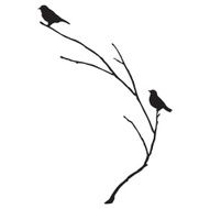 Silhouette of BlueBirds on a Branch