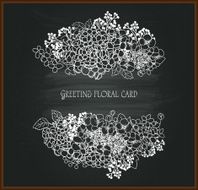 Floral chalk drawing on blackboard N8