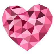 Beautiful pink edge heart shape on white background vector illus