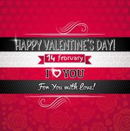 red color background with valentine heart and wishes text