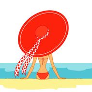 woman on the beach N19