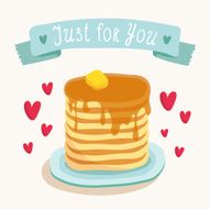 Valentine&#039;s Day greeting card design with romantic breakfast N3