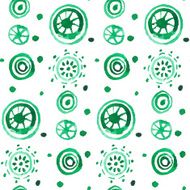 Green watercolor vector seamless pattern