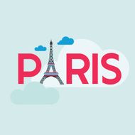 Paris Card - Illustration with Eiffel Tower