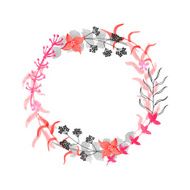 hand drawn floral wreath N9