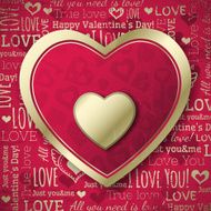 red background with valentine heart and wishes text N7