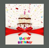 Birthday card design with cake