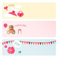Valentine&#039;s Day Vector Banner Set
