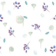 Seamless pattern with lilac flowers and some floral elements N2
