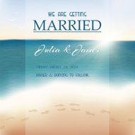 Wedding invitation card View of the sea