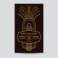 Wedding Invitation Card - Art Deco Vintage Style N7