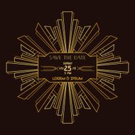 Wedding Invitation Card - Art Deco Vintage Style N8