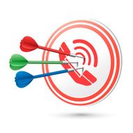 contact us concept target with darts hitting on it N2