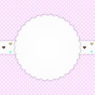 Pink greeting card with hearts