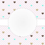 Pink card template with hearts