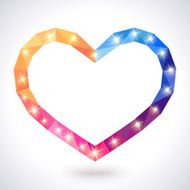 Romantic polygonal heart frame Vector illustration for lovely N2