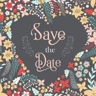 Save the date phrase on heart frame N2