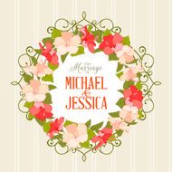 Wedding card with gibiscus flowers N3