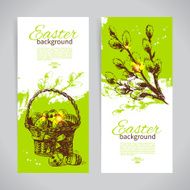 Set of vintage Easter banners N2