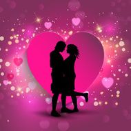 Couple on a heart background