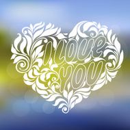 ornament heart with the lettering I love you N3