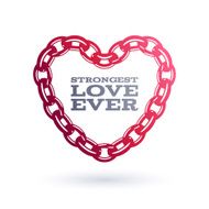 Red chain heart Strong love symbol N2