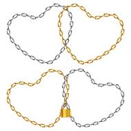 Two connected heart-shaped chain