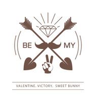 Cool romantic label with love message