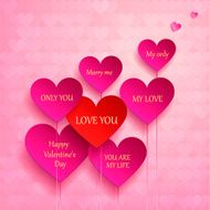 greeting card set of hearts I love you N2