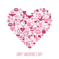 Valentines Day mosaic icons heart card