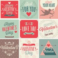 Valentine`s day card set