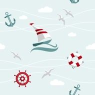 Sea seamless pattern N24