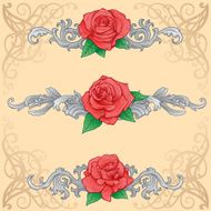 red roses floral design elements