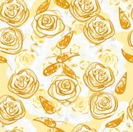 Bright seamless pattern from beige roses