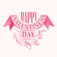 Vector watercolor postcard Valentine's Day N4