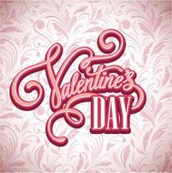 The inscription on Valentine's Day seamless pattern background Vector