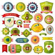 Wine label set flat