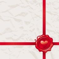 Vintage paper with Valentines wax seal
