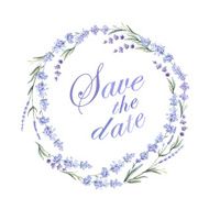Watercolor lavender wreath
