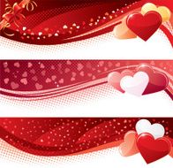 Valentine colorful banners set