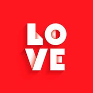 &quot;Love&quot; flat lettering on a red background