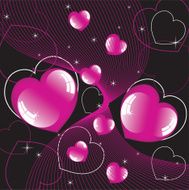 vector abstract background of shiny hearts