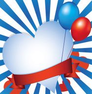 Background with heart and balloons