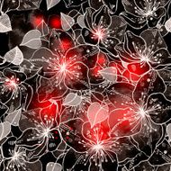 seamless pattern of watercolor cherry blossom