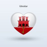 Love Gibraltar symbol Heart flag icon N2