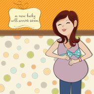 happy pregnant woman baby shower card N20