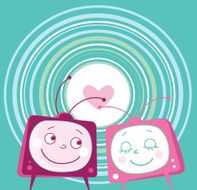 Retro TV set in love