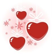 three hearts and flowers