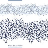 One-colored horizontal music canvas vector seamless tape
