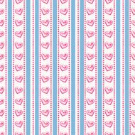 Striped pattern with hearts Vector seamless background N2
